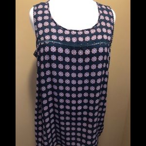 Navy Sleeveless Blouse